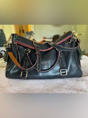 Dooney & Bourke Black/Navy Large Florentine Satchel